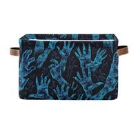 KLL Blue Hands Reaching Out storage baskets, collapsable and waterproof storage containers baskets with sturdy handle tubs crate crate 2 pack for closet closet gadget