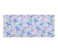 KLL Blue Sea Jellyfish multifunctional Mouse Pads for desk gaming for studio washable anime mousepad 31.5 x 11.8in