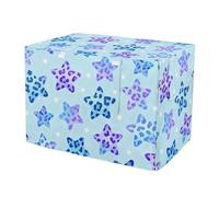 KLL Blue Star Leopard Print Cage Covers for Dog Crates Kennel Covers for Puppy Dog Crate Curtains 42 Inch