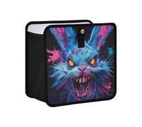 KLL Blue Terror Rabbit Dark Pop Art Hanging Foldable cupholder Trash can Hanging mini Trash Bags for car Garbage bin for SUV, Truck & Minivan