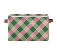 KLL Blush Green Square storage baskets, folding and waterproof clothes storage basket with sturdy handle tubs little little 2 pack for rv rv baby