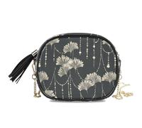 KLL Boho Ginkgo Leaves Dots Lines Mini Crossbody Bags for Mens Trendy with Adjustable Strap Handbags Take a walk