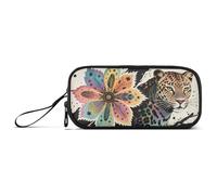 KLL Boho Mandala Flowers Leopard Colorful Nylon Pencil Bags with Zipper High Capacity Pencil Case for Girls Stationery Organizer for Preppy School Man