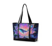 KLL Boho Mandala Flowers Whale simple briefcase bag with zipper laptop tote bags for work Large Handbag for flight with maletín para laptop mujer