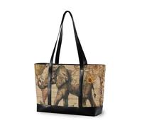 KLL Boho Retro Elephant Sunflowers Large Capacity tote bag with compartments with zipper large tote Large Handbag for gym with tablet bolsos secret para mujeres