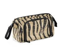 KLL Boho Vintage Simplified Animal Stripes Pen Case Large Capacity Pencil Pen Case Cosmetic Portable for Women School Must Haves