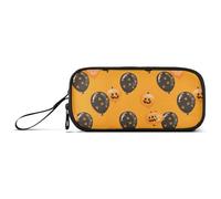 KLL Boo Balloon Orange Black Halloween Nylon Boys Pencil Bag Big Capacity Mesh Pen Pencil Case Stationery Bag for Elementary Girls