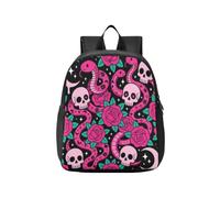 KLL book bag for toddler boys Pastel Goth Cute Scary Skull Snake Roses