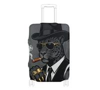 KLL Boss Leopard Black Elastic luggage protector covers Anti Scratch suitcase cover travel accessories Fit 18-32 Inch Luggage, boss leopard black, XL 29-32 in