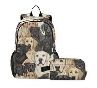 KLL Boy Backpack With Lunch Bag Beauty Labrador Retriever Dogs Neutral