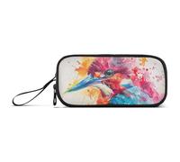 KLL Bright Colors Animals Nylon Large Zippered Pencil Bag High Capacity Art Pencil Case Stationery Bag for Middle School Teen