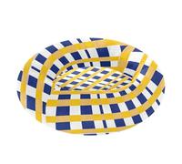 KLL Buffalo Plaid Check Yellow Royal Blue Relieve Stress Pet Cat Bed fluffier Cat Pillow Bed for Small Size Pets Sleeping camitas para Perros