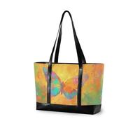 KLL Butterfly Beautiful Orange Sturdy tote bag with laptop with zipper briefcase bags Large Handbag for ladies with bolsos secret para mujeres