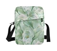 KLL Calla Lily Flower Pastel Colors Mint Green messenger bag cute Vegan Leather Small Crossbody Bags Shopping Shoulder Hand Bag For Woman
