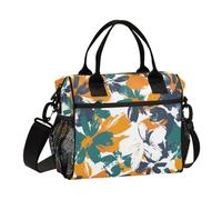 KLL Camouflage Large Flowers Large Insulated Lunch Box Tote Bag with Shoulder Strap Mens Lunchbox for Work for Kindergarten Porta comidas para Lunch