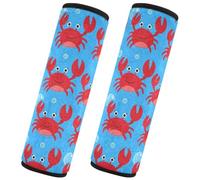 KLL Car Seat Straps Shoulder Pads | Super Soft for Baby Kids Student Cute Red Crab Water Bubbles Ocean Birthday