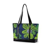 KLL Carnation Lime Green and Navy Blue Sturdy work bag for women professional with zipper briefcase bags Large Handbag for teacher with bolsos secret para mujeres