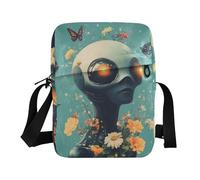 KLL Cartoon Aliens Science - Fiction and Fantasy Style mens messenger bag crossbody Vegan Leather shoulder bag men Travel Lady Shoulder Handbags