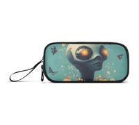 KLL Cartoon Aliens Science - Fiction and Fantasy Style Nylon Pencil Bags for Girls Large Capacity Zipper Mesh Pencil Case Stationery for Middle School Adults