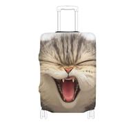 KLL Cartoon Angry Cat Fuuny Elastic carry on luggage protector cover Scratchproof covers for suitcases luggage protector Fit 18-32 Inch Luggage, cartoon angry cat fuuny, M 22-24 in