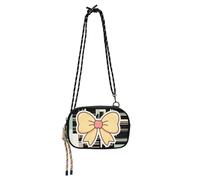 KLL Cartoon Bow Tie Yelloow Cross Body Purse for Men Beauty with Adjustable Strap Shoulder Bags Walk the dog