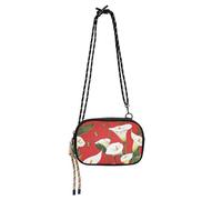 KLL Cartoon Calla Lily Flower Red Black Crossbody Bags for Women Trendy with Adjustable Strap Handbags For Hiking Traveling