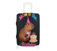 KLL Cartoon Capybaras Happy Birthday Elastic luggage dust cover Scratchproof cover for suitcase suitcase protector Fit 18-32 Inch Luggage, Cartoon Capybaras happy birthday, S 18-20 in