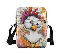 KLL Cartoon Cunning Pet Chicken messenger bag for men Vegan Leather cross body bag for woman Casual Shoulder Handbags