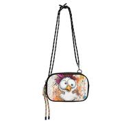 KLL Cartoon Cunning Pet Chicken Side Bag Crossbody Mens Fashion with Credit Card Slots Over The Shoulder Purse Take a walk
