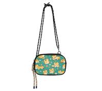 KLL Cartoon Cunning Tigers Green Womens Purses Crossbody Mens Practical with Adjustable Strap Small Black Purses Take a walk