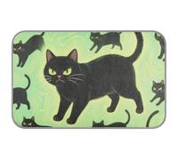 KLL Cartoon Cute Angry Black Cat Summer Animal Cooling Self Cooling cat Blankets for Indoor for Pig Outdoor pet Safe Camas frias para Perros M