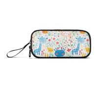 KLL Cartoon Cute Animals Funny Nylon Boys Pencil Bag Big Capacity Pencil Cases for Teen Girls Stationery for High School Girls