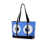 KLL Cartoon Cute Big Eyes Blue simple tote bags for laptops with zipper 14 inch bag Large Handbag for flight with diaper bolsa para laptop