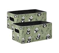 KLL Cartoon Cute Black and White Panda foldable Felt cloth baskets for desk Decorativos baskets for organizing