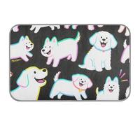 KLL Cartoon Cute Happy White Dog Summer self Cooling mat for Dogs Self Cooling mat for Outdoor Cats for Doggy Outside cat Soft Manta Fria para Perros M