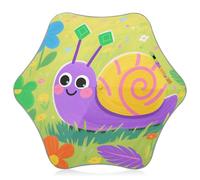 KLL Cartoon Cute Snail and Flowers Colorful Child Umbrellas for Rain Windproof Waterproof Umbrellas with Reflective Strip (scenario) with Easy-Grip Hook Handle for school