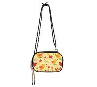 KLL Cartoon Cute White Valentine Bird Love Anti Theft Crossbody Bag for Women Beauty with Credit Card Slots Mini Shoulder Bag Have a meal