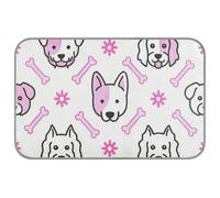 KLL Cartoon Dog Heads and Bone Simple Line Summer pet Cooling mat for Cats Self Cooling cat Bed for Outside for Doggie Outdoor Non-Electric Mantas frías para Perros M