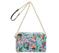KLL Cartoon Fashion Statue Of Liberty Fashion Crossbody Small Bags For Women Vegan Leather Everyday Purses Zip Shoulder Handbag For Travel