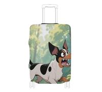 KLL Cartoon Fierce Dachshund Dogs Elastic cover for luggage Scratchproof Baggage cover luggage protectors Fit 18-32 Inch Luggage, Cartoon Fierce Dachshund dogs, S 18-20 in