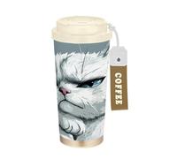 KLL Cartoon Funny American Shorthair Cats Grieved Stainless Steel Thermal Cups With Lid designed On The Go Coffee Mug For Hot Cold Drinks 17 oz Leak Proof