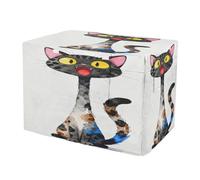 KLL Cartoon Funny Black cat Metal Dog Crate Covers Pets Kennel Covers Dog Crate Curtains 36 Inch