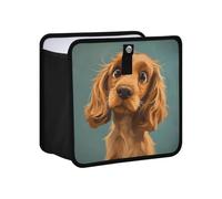 KLL Cartoon Funny Cocker Spaniel Dogs Sorrow Hanging Foldable car Trash cans Hanging mini Trash Bags for car Foldable Garbage Bin Fit for All Cars