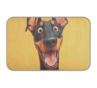 KLL Cartoon Funny Doberman Pinscher Dogs Happy Summer Dog Cooling Pads Self Cooling cat Bed Outdoor for Pets Outdoor cat Foldable cama refrescante para Perros M