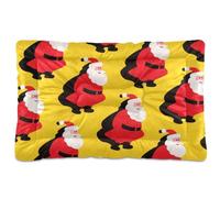 KLL Cartoon Funny Santa Clause Washable Pet Mattress Non-Slip Soft Comfortable Kennel Pad for Large Jumbo Medium Small Dogs 24" x 18"