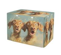 KLL Cartoon Funny Vizsla Dogs Shock Crate Covers for Dog Cages Puppy Kennel Cover with Roller Shades 48 Inch