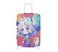KLL Cartoon Girl with Wings Elastic carry on luggage protector cover Dustproof carry on suitcase cover luggage protector Fit 18-32 Inch Luggage, cartoon girl with wings, XL 29-32 in