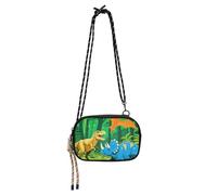 KLL Cartoon Green Safari Dinosaur Cross Body Bag Womens Trendy with Credit Card Slots Side Bags Take a walk
