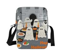 KLL Cartoon Halloween Feast cute messenger bag Vegan Leather over the shoulder bags for men Shopping Shoulder Handbags