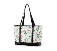 KLL Cartoon Hand-painted Flowers Pastoral essentials women's briefcase with zipper structured tote Large Handbag for commuter with bolsos secret para mujeres